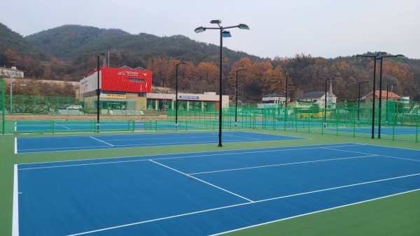 양구고등학교 테니스장 시공 사진