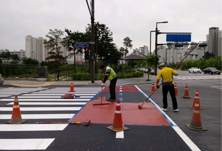 미끄럼방지 포장재 도색