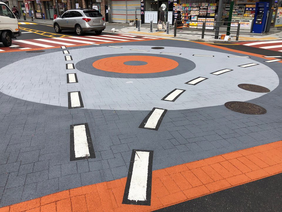 미끄럼방지 포장재 스탬프 시공 현장 1